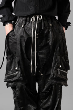 画像をギャラリービューアに読み込む, A.F ARTEFACT PARACHUTE WIDE CARGO PANTS / UNEVEN TEXTURE (BLACK)