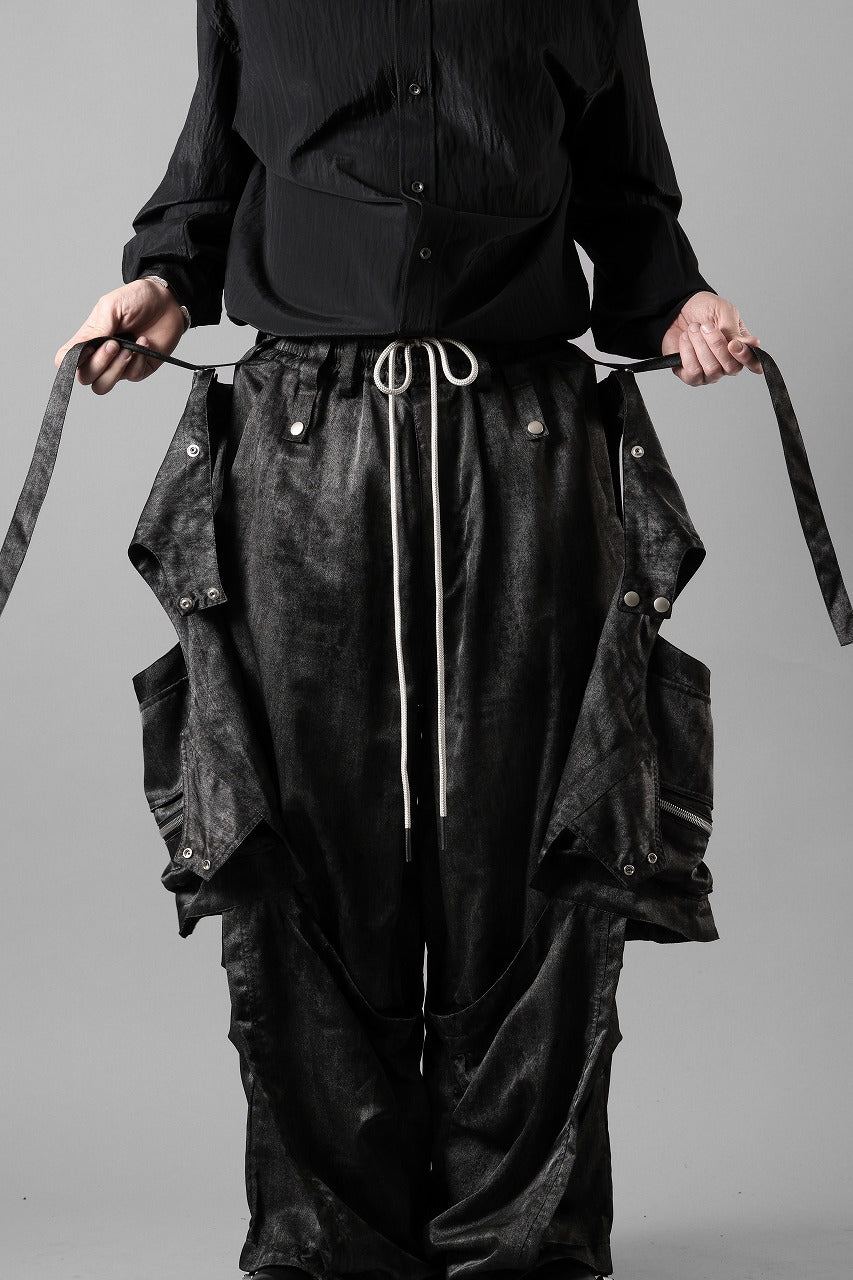 画像をギャラリービューアに読み込む, A.F ARTEFACT PARACHUTE WIDE CARGO PANTS / UNEVEN TEXTURE (BLACK)