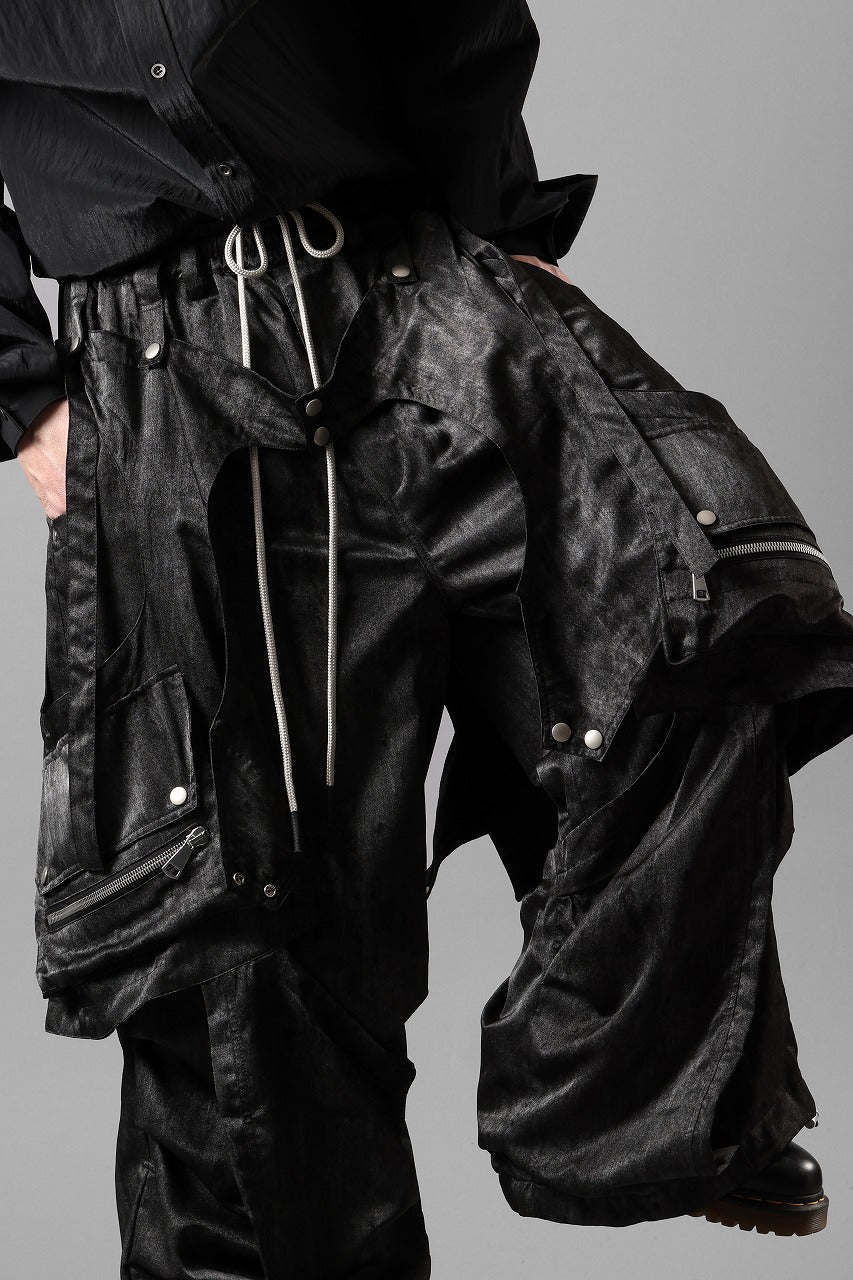 画像をギャラリービューアに読み込む, A.F ARTEFACT PARACHUTE WIDE CARGO PANTS / UNEVEN TEXTURE (BLACK)