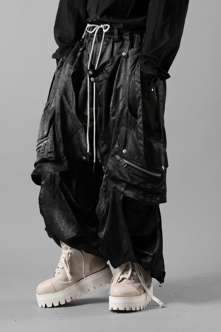 画像をギャラリービューアに読み込む, A.F ARTEFACT PARACHUTE WIDE CARGO PANTS / UNEVEN TEXTURE (BLACK)