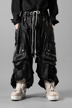 画像をギャラリービューアに読み込む, A.F ARTEFACT PARACHUTE WIDE CARGO PANTS / UNEVEN TEXTURE (BLACK)