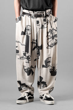 画像をギャラリービューアに読み込む, YUTA MATSUOKA circle pants / antique wagon print (ecru/print)