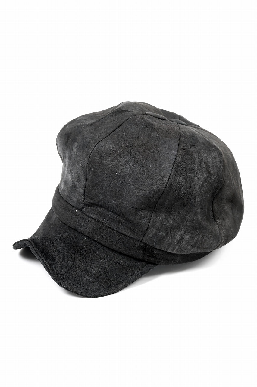 ierib Leather Casquette / Lamb Suede (BLACK)