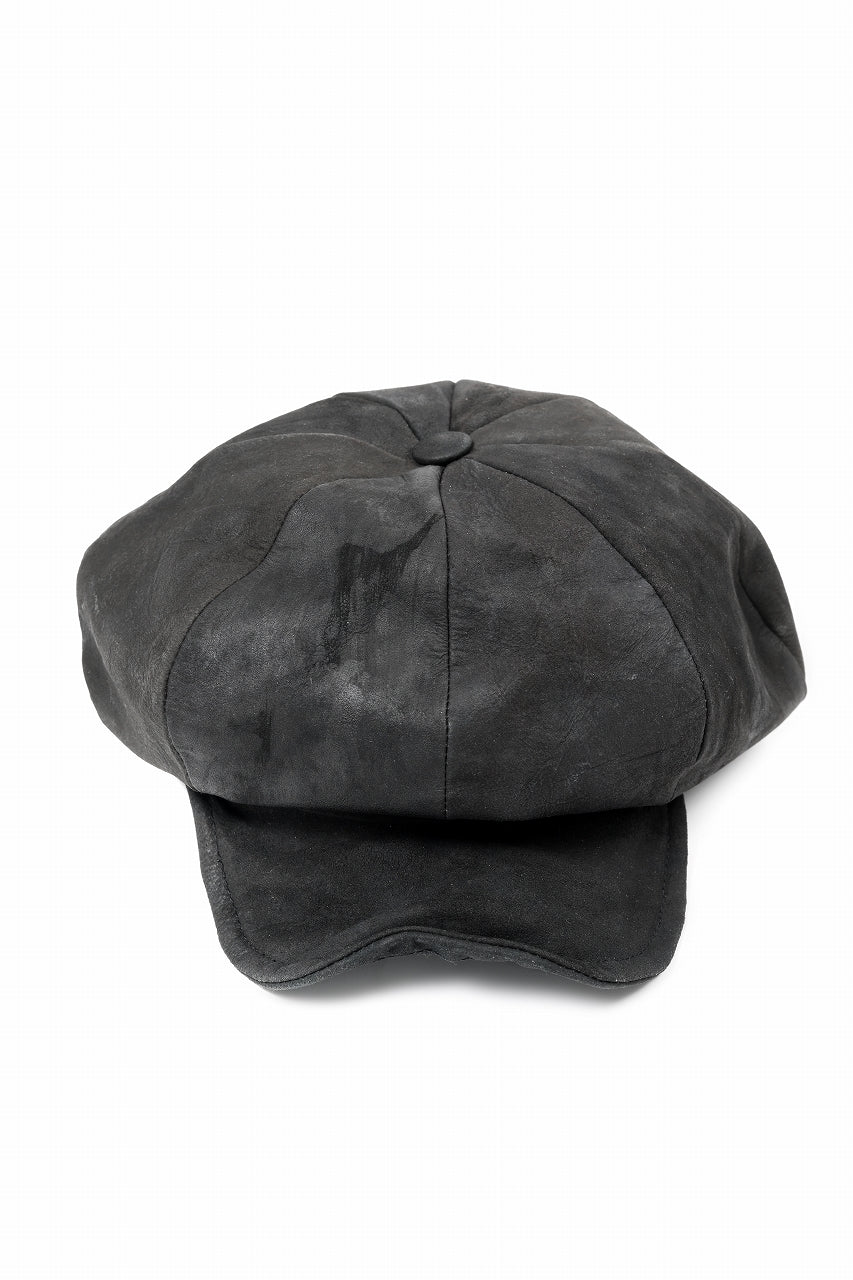 ierib Leather Casquette / Lamb Suede (BLACK)