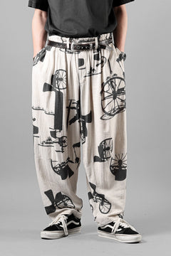 画像をギャラリービューアに読み込む, YUTA MATSUOKA circle pants / antique wagon print (ecru/print)