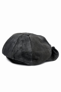 画像をギャラリービューアに読み込む, ierib Leather Casquette / Lamb Suede (BLACK)