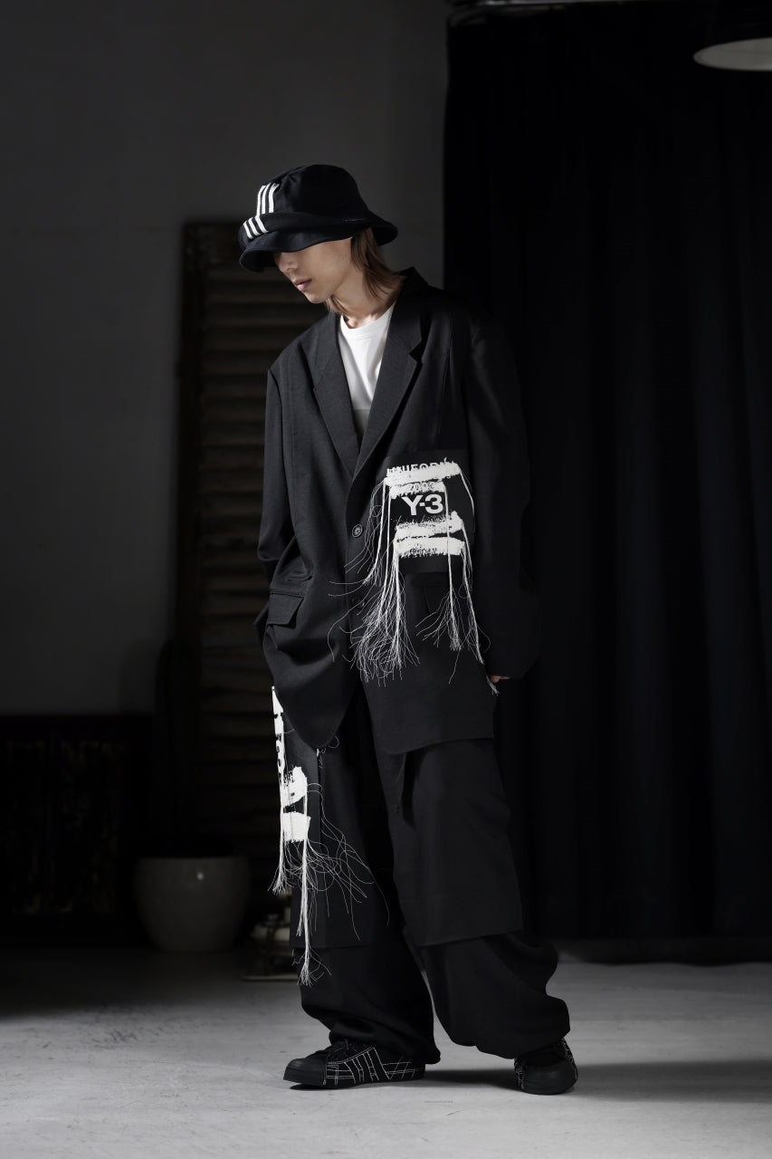 画像をギャラリービューアに読み込む, Y-3 Yohji Yamamoto SPORTS UNIFORM PATCH PANTS (BLACK)