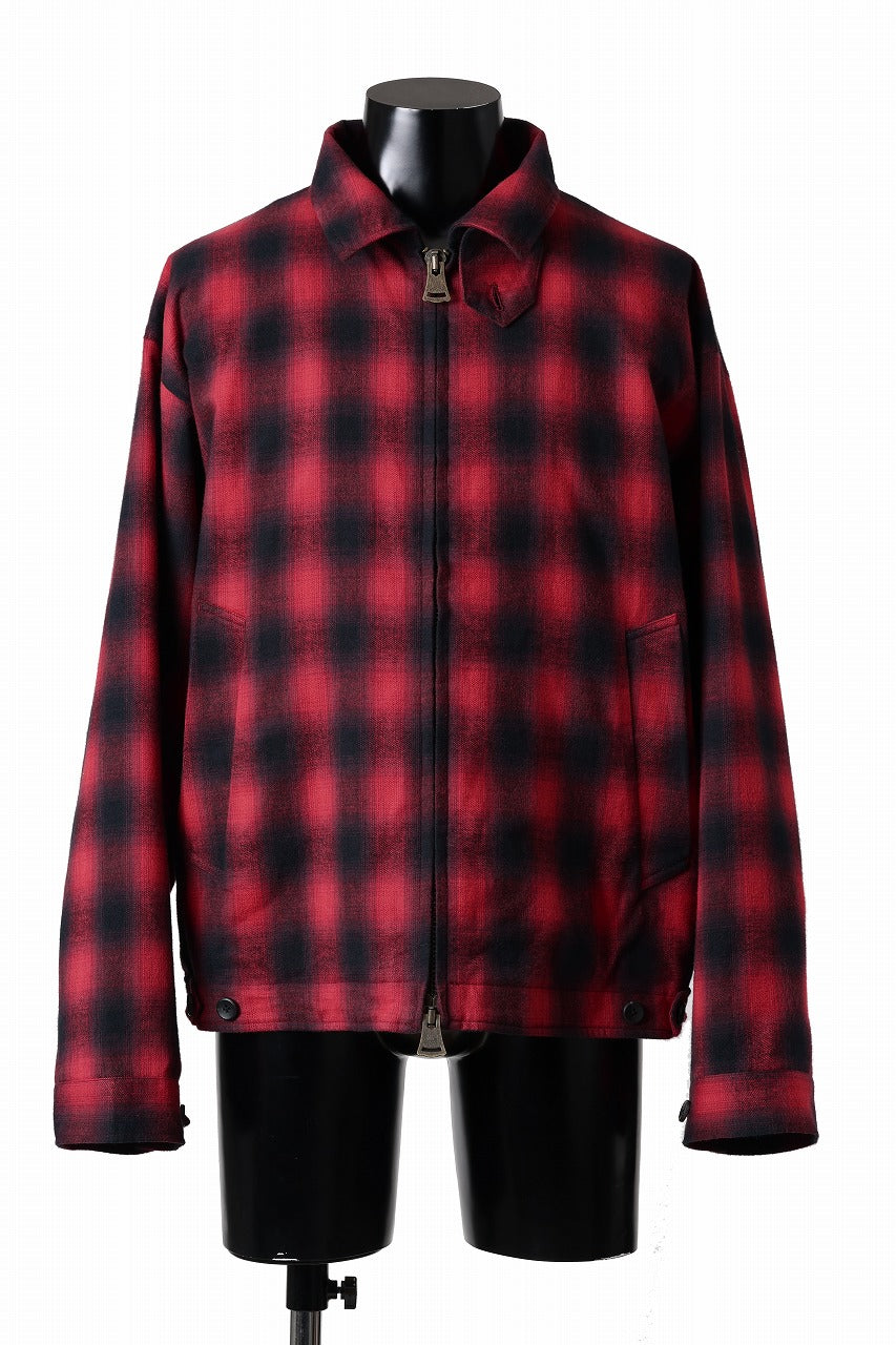 sus-sous drizzler jacket / shaggy ombre check (RED)