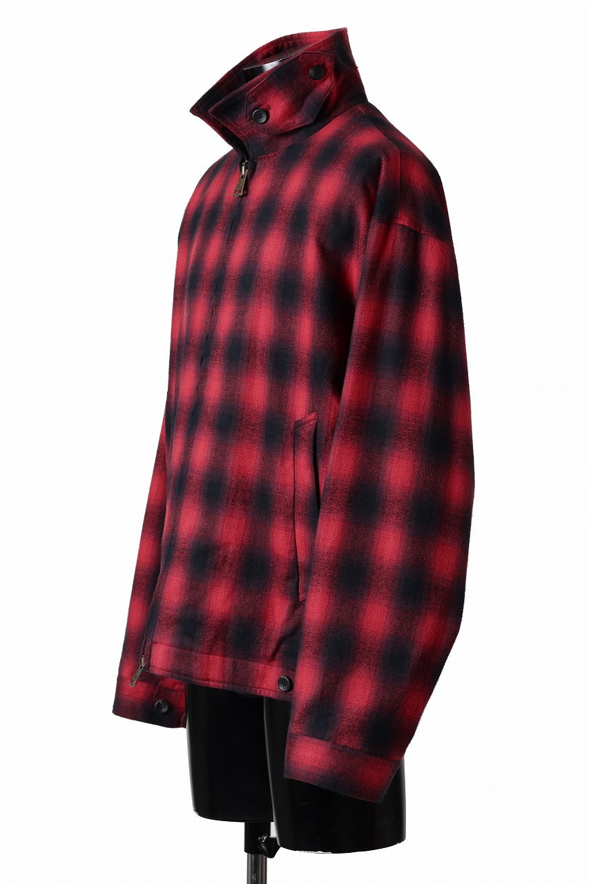 sus-sous drizzler jacket / shaggy ombre check (RED)