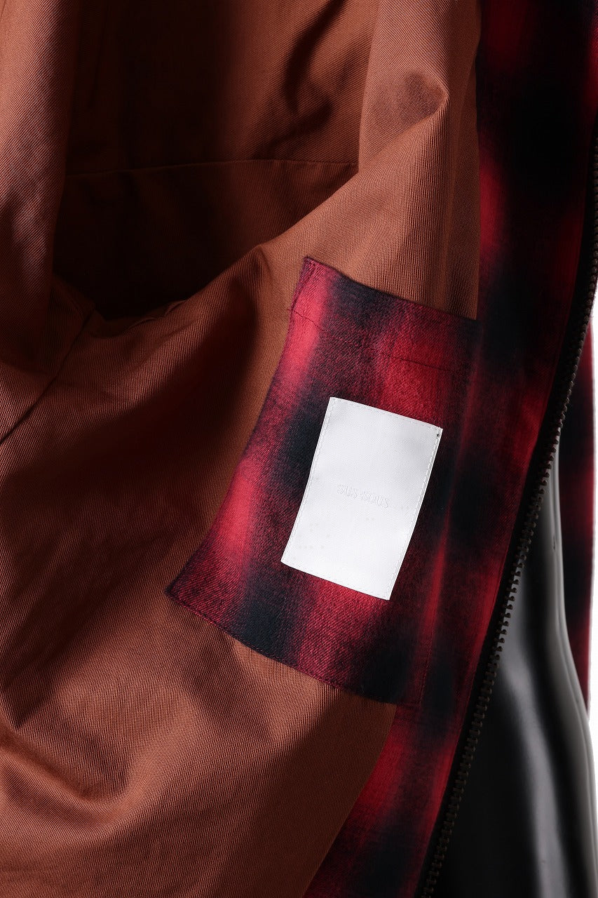 sus-sous drizzler jacket / shaggy ombre check (RED)