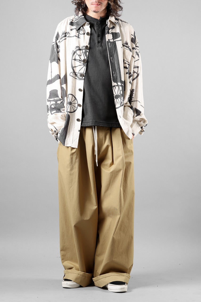 画像をギャラリービューアに読み込む, F/CE. TECH KERSEY WIDE DRAPE TROUSER (BEIGE)