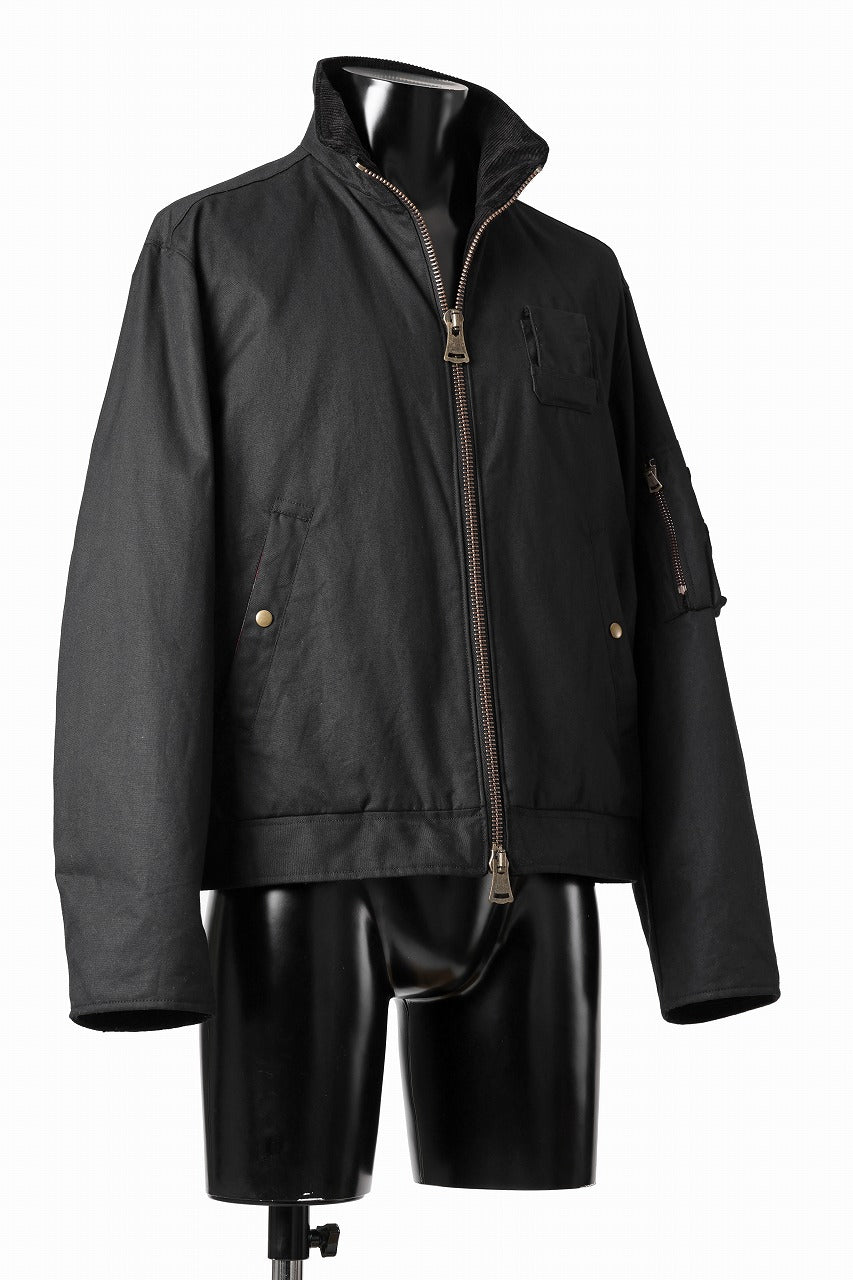 画像をギャラリービューアに読み込む, sus-sous french army flight jacket MK-2 / Antique Elite British Millerrain - oil cotton (BLACK)