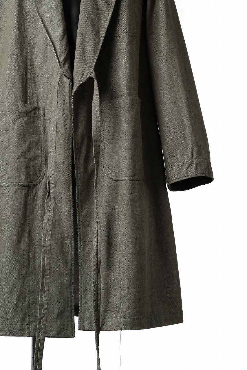 sus-sous british army gown coat / green denim (GREEN)