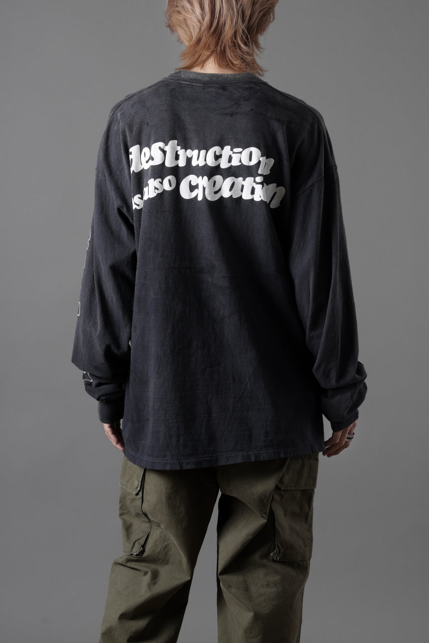 READYMADE L/S T-SHIRT DESTRUCTION (BLACK)