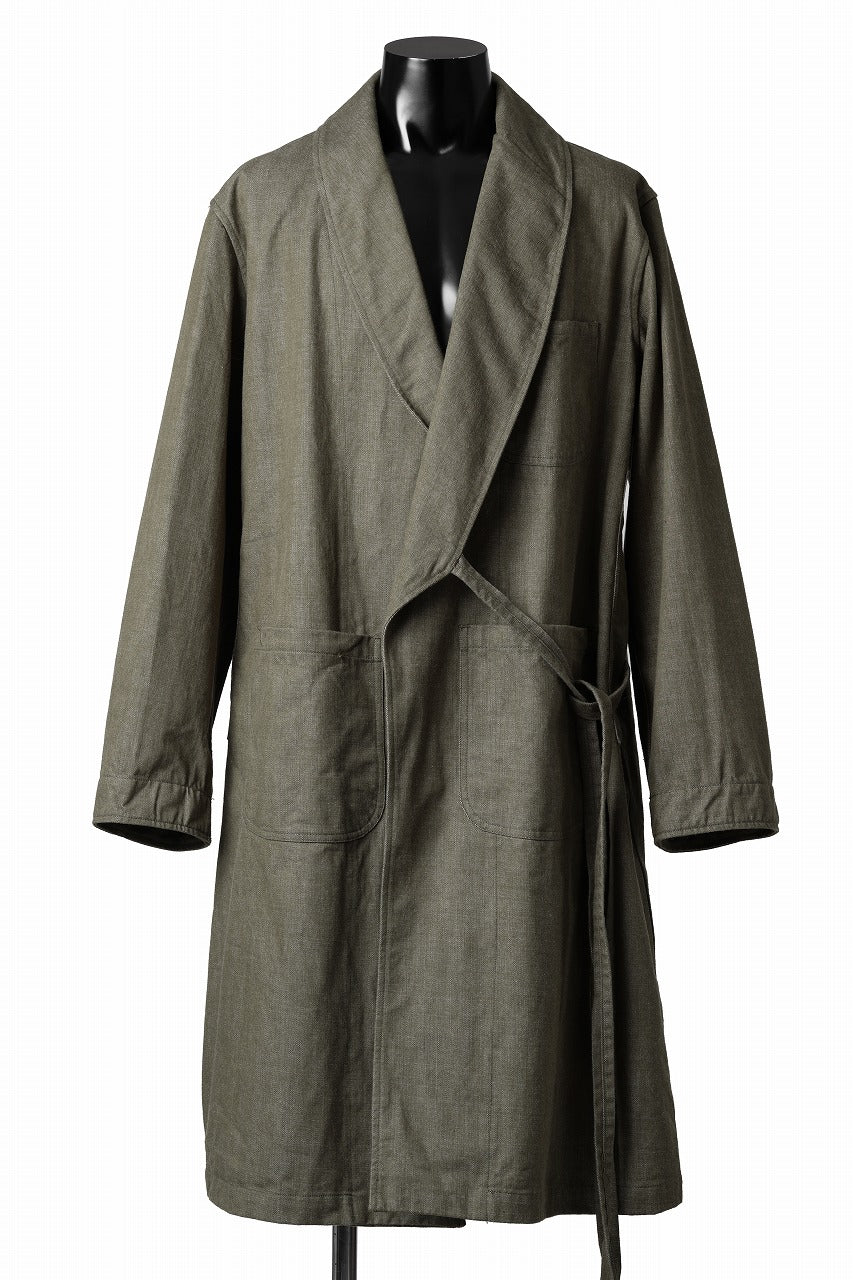 sus-sous british army gown coat / green denim (GREEN)