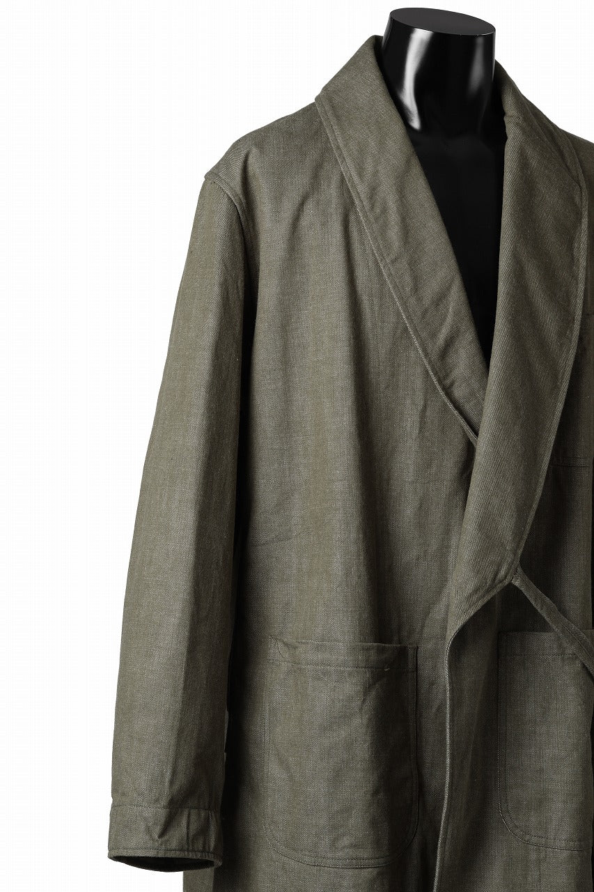 sus-sous british army gown coat / green denim (GREEN)