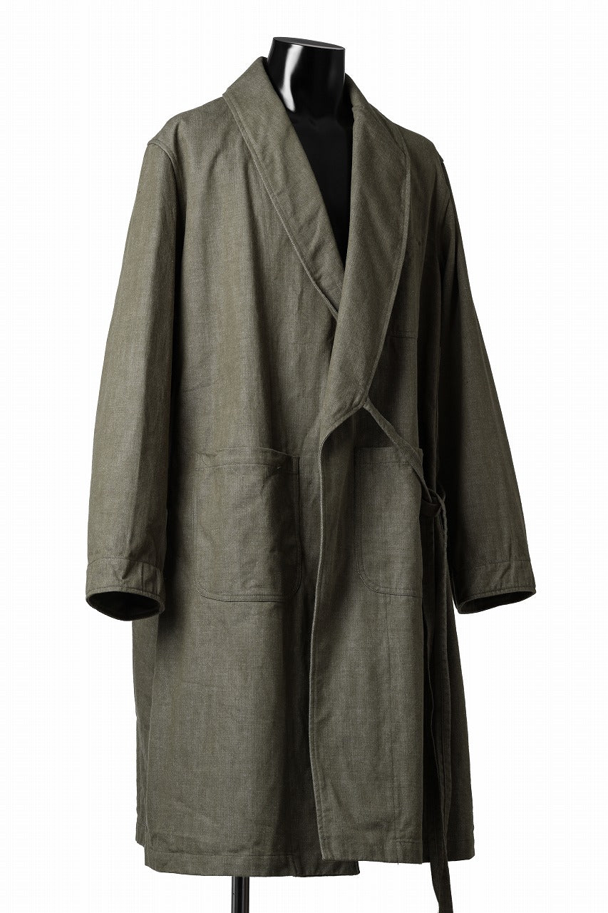 sus-sous british army gown coat / green denim (GREEN)