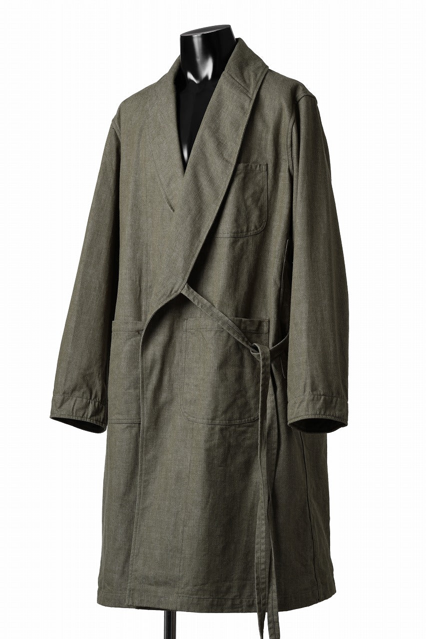 sus-sous british army gown coat / green denim (GREEN)