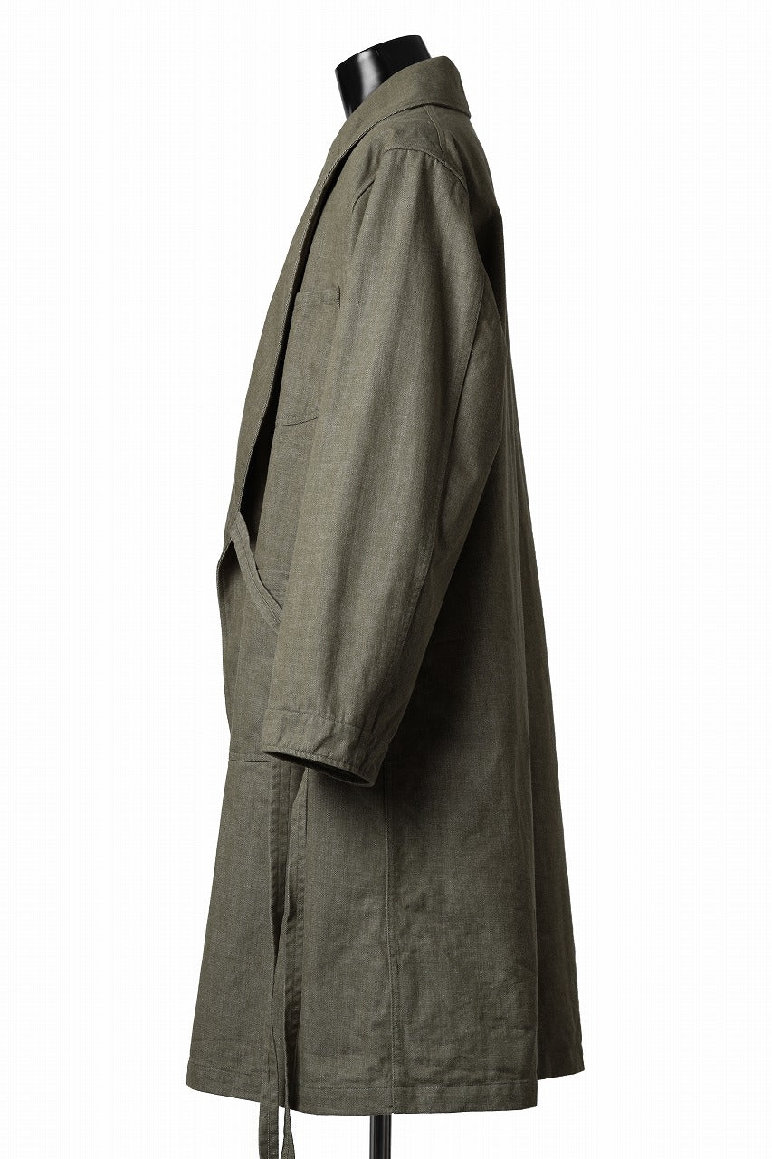 sus-sous british army gown coat / green denim (GREEN)