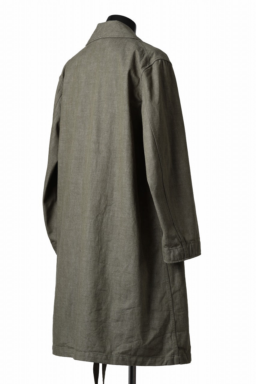 sus-sous british army gown coat / green denim (GREEN)