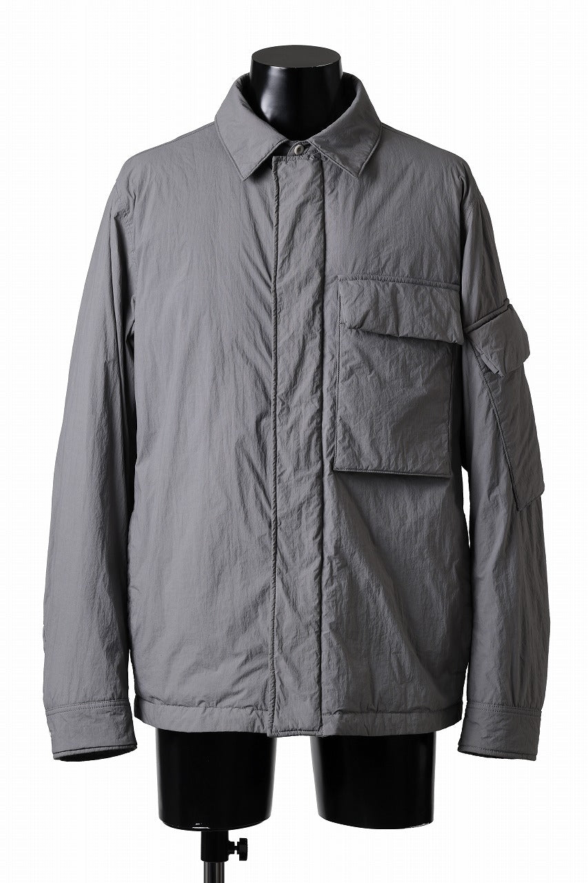 Ten c LIGHT DOWN FIELD JACKET / GARMENT DYED NYLON TACTEL (GRAY)