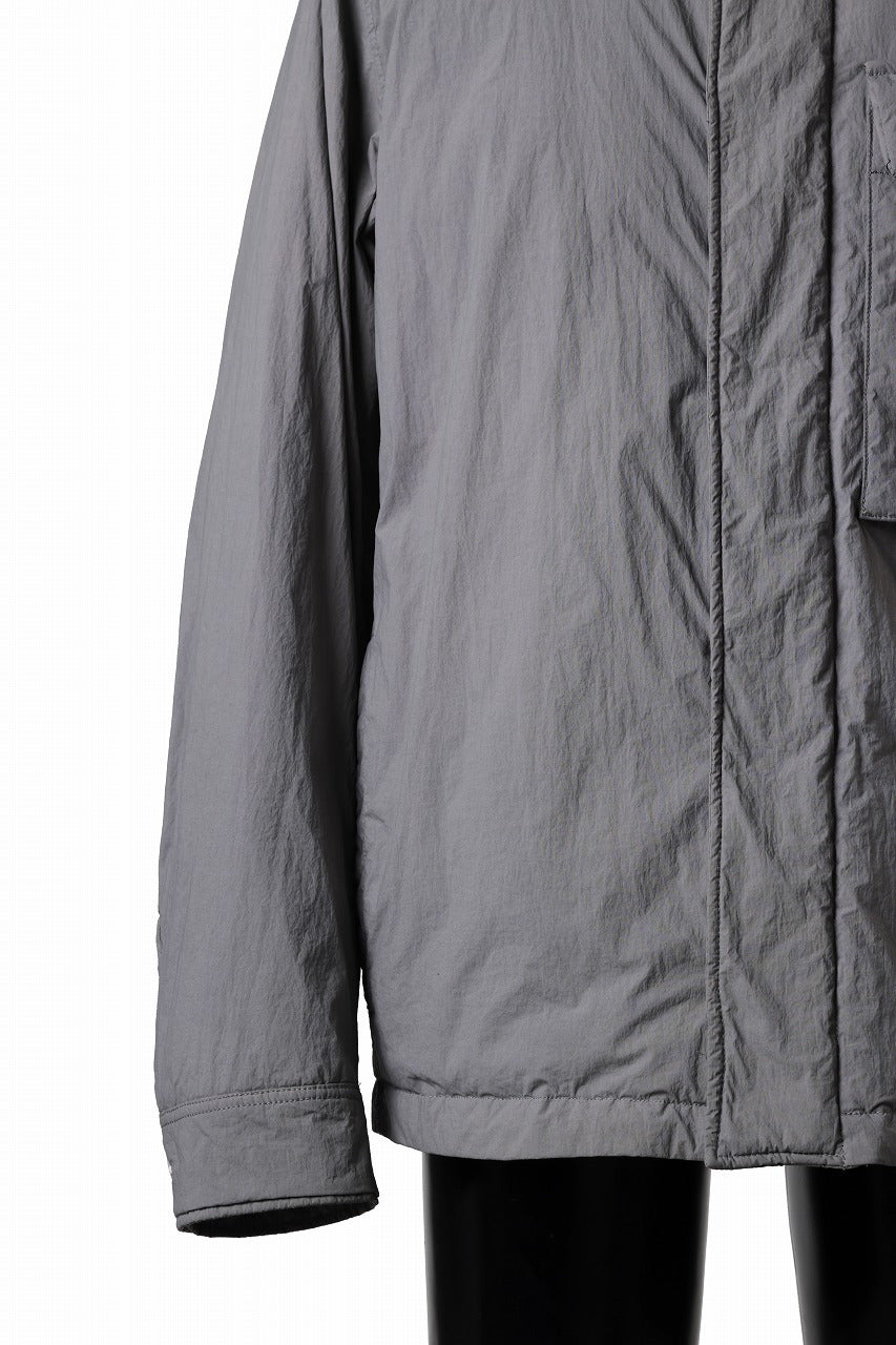 Ten c LIGHT DOWN FIELD JACKET / GARMENT DYED NYLON TACTEL (GRAY)