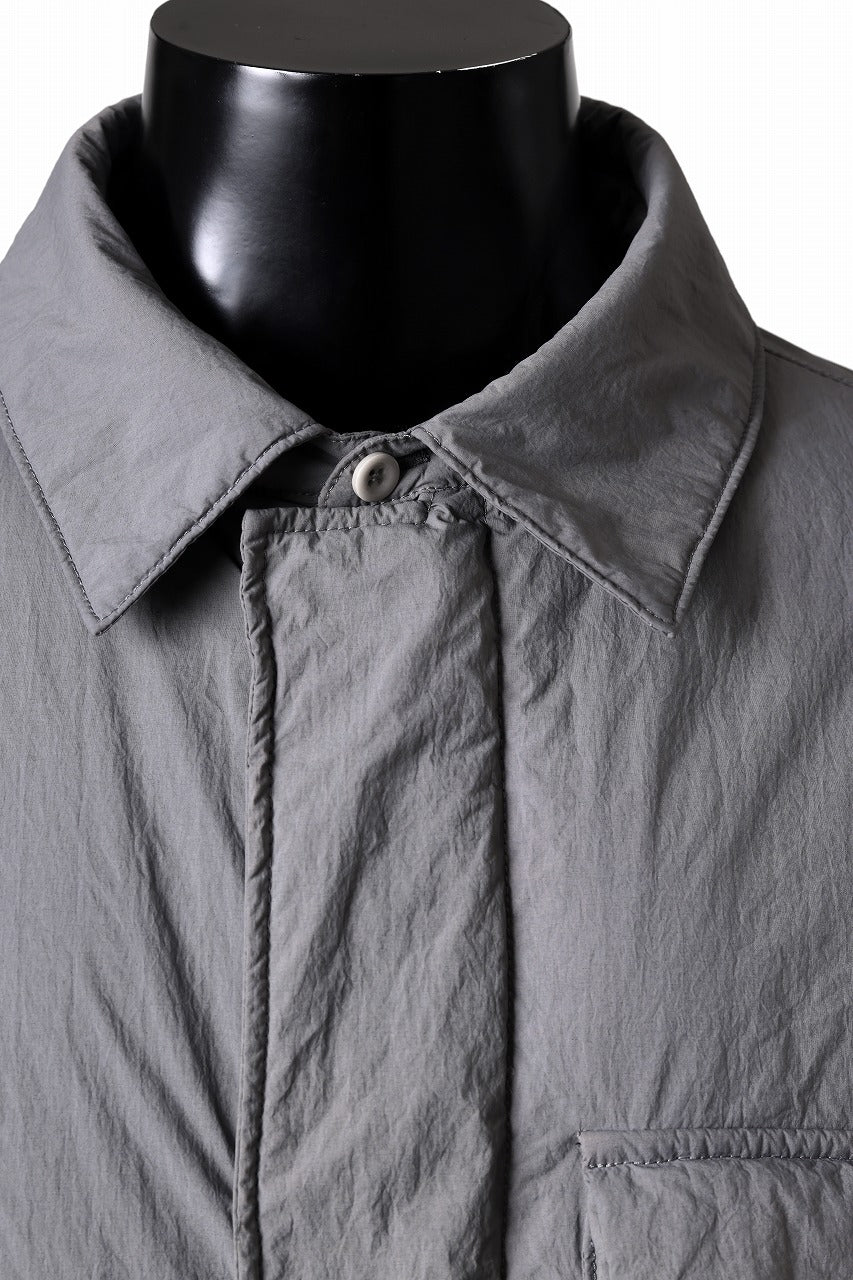 Load image into Gallery viewer, Ten c LIGHT DOWN FIELD JACKET / GARMENT DYED NYLON TACTEL (GRAY)