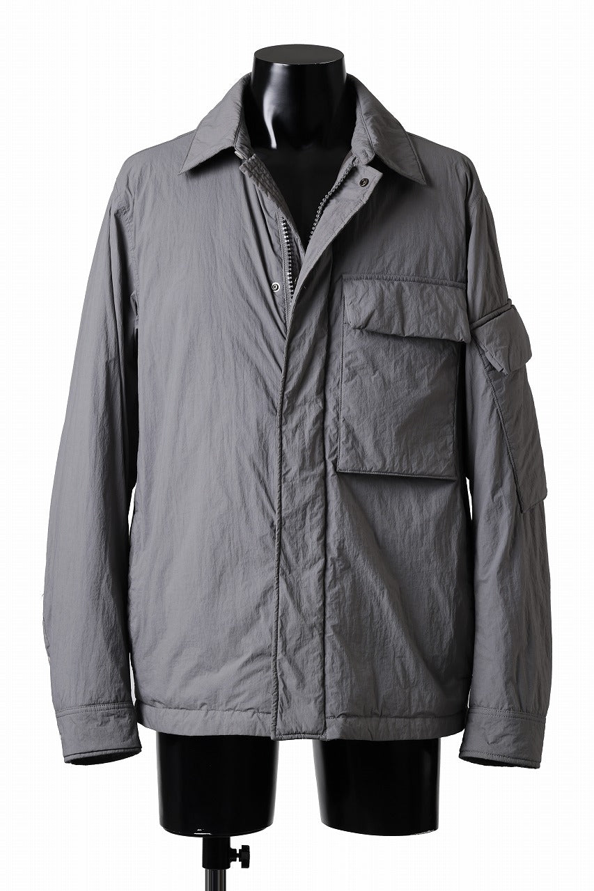 Ten c LIGHT DOWN FIELD JACKET / GARMENT DYED NYLON TACTEL (GRAY)