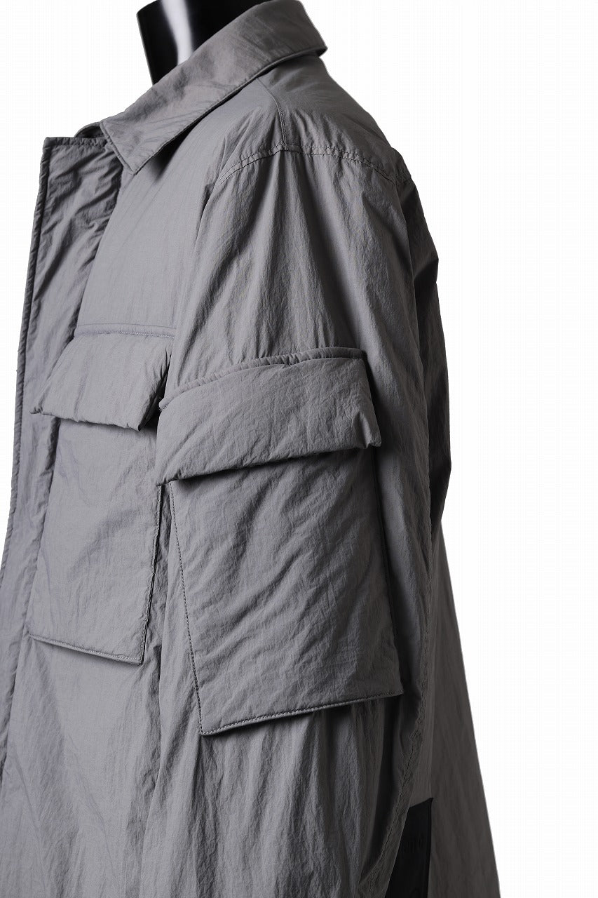 Ten c LIGHT DOWN FIELD JACKET / GARMENT DYED NYLON TACTEL (GRAY)