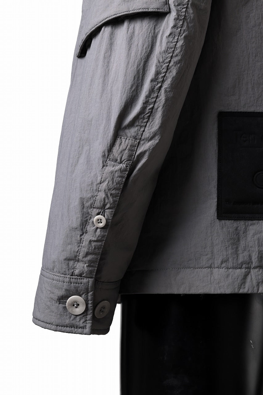 Ten c LIGHT DOWN FIELD JACKET / GARMENT DYED NYLON TACTEL (GRAY)