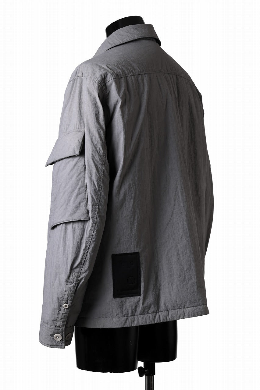 Ten c LIGHT DOWN FIELD JACKET / GARMENT DYED NYLON TACTEL (GRAY)