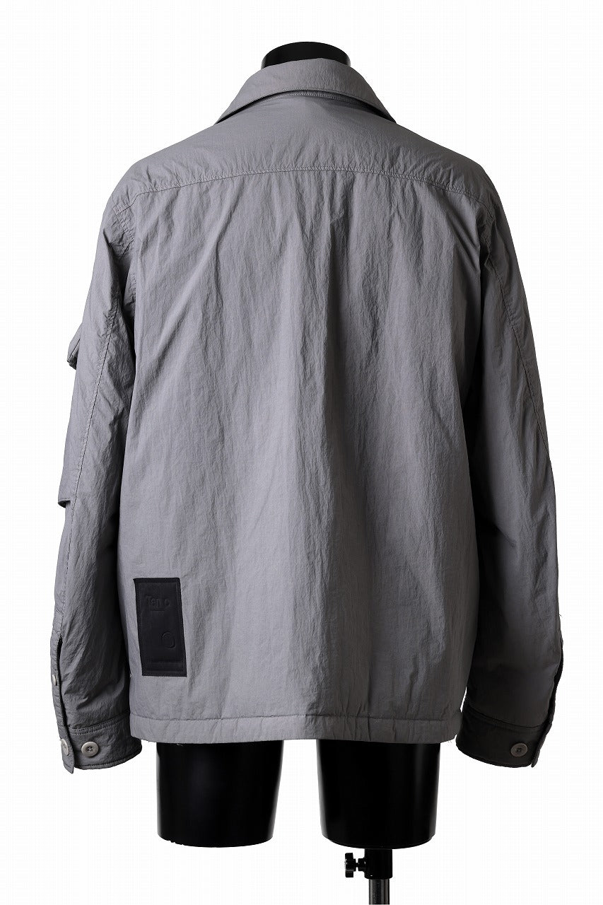 Ten c LIGHT DOWN FIELD JACKET / GARMENT DYED NYLON TACTEL (GRAY)