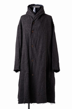 画像をギャラリービューアに読み込む, YUTA MATSUOKA hoodie gown coat / wool linen kersey (dark brown)