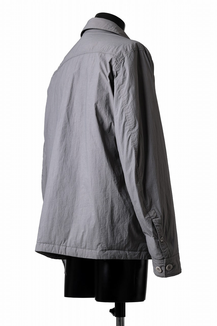 Ten c LIGHT DOWN FIELD JACKET / GARMENT DYED NYLON TACTEL (GRAY)