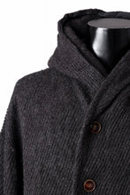 画像をギャラリービューアに読み込む, YUTA MATSUOKA hoodie gown coat / wool linen kersey (dark brown)