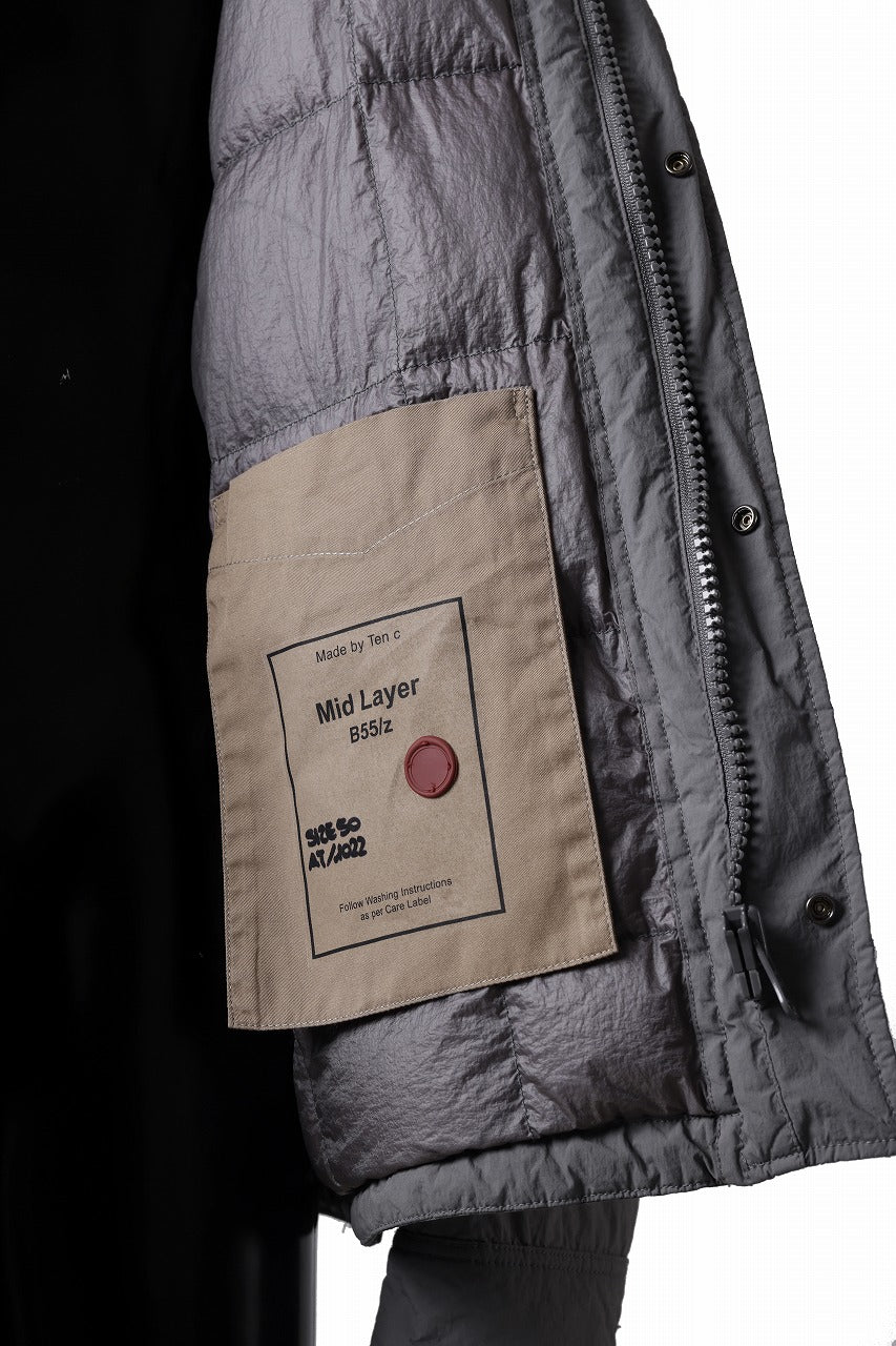 Load image into Gallery viewer, Ten c LIGHT DOWN FIELD JACKET / GARMENT DYED NYLON TACTEL (GRAY)