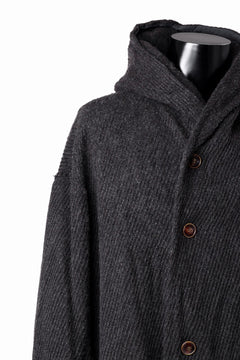 画像をギャラリービューアに読み込む, YUTA MATSUOKA hoodie gown coat / wool linen kersey (dark brown)