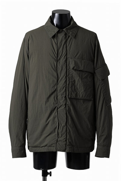 Ten c LIGHT DOWN FIELD JACKET / GARMENT DYED NYLON TACTEL (DARK GREEN)