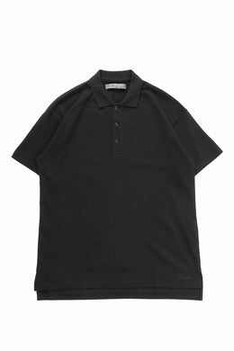 Y's for men LOGO EMBROIDERY POLO SHIRT / GARMENT DYED KANOKO (BLACK)