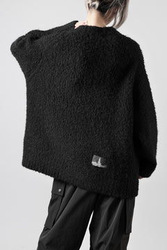 Load image into Gallery viewer, th products Inflated Oversized Crew / 1/4.5 kasuri loop knit (black)