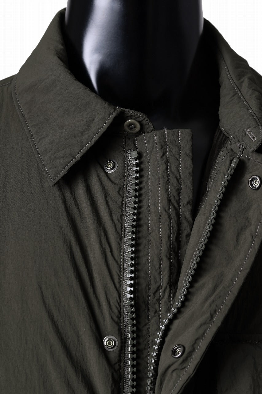 Load image into Gallery viewer, Ten c LIGHT DOWN FIELD JACKET / GARMENT DYED NYLON TACTEL (DARK GREEN)