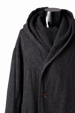 画像をギャラリービューアに読み込む, YUTA MATSUOKA hoodie gown coat / wool linen kersey (dark brown)