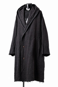 画像をギャラリービューアに読み込む, YUTA MATSUOKA hoodie gown coat / wool linen kersey (dark brown)