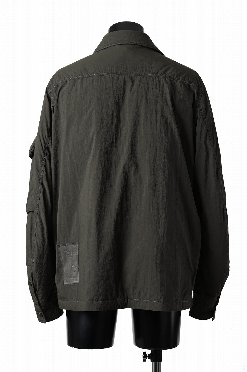 Ten c LIGHT DOWN FIELD JACKET / GARMENT DYED NYLON TACTEL (DARK GREEN)