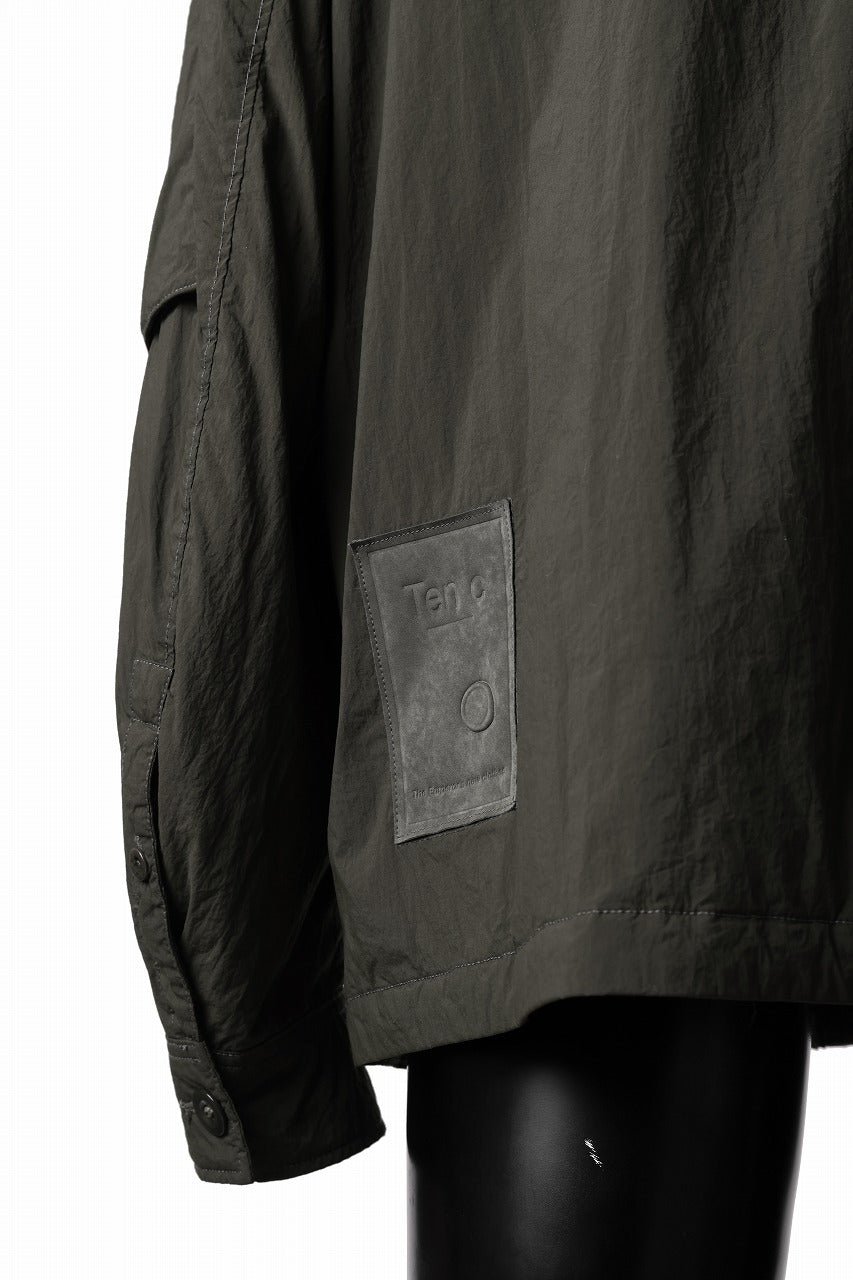 Ten c LIGHT DOWN FIELD JACKET / GARMENT DYED NYLON TACTEL (DARK GREEN)