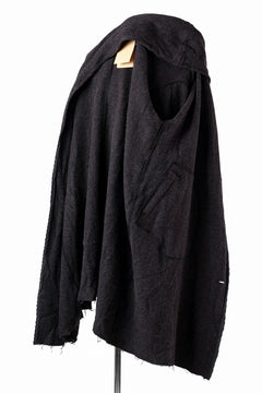 画像をギャラリービューアに読み込む, YUTA MATSUOKA hoodie gown coat / wool linen kersey (dark brown)