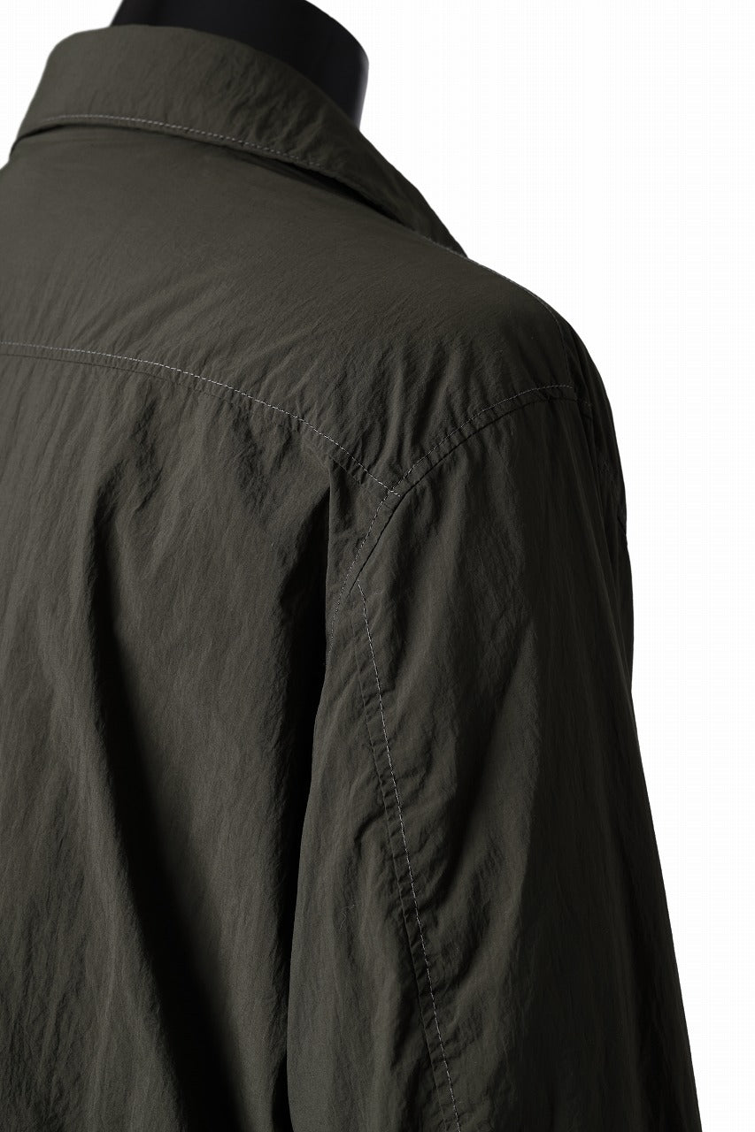 Ten c LIGHT DOWN FIELD JACKET / GARMENT DYED NYLON TACTEL (DARK GREEN)