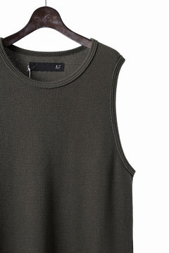 画像をギャラリービューアに読み込む, A.F ARTEFACT MIDDLE LENGTH SLEEVELESS TOP / RIB KNIT JERSEY (OLIVE)