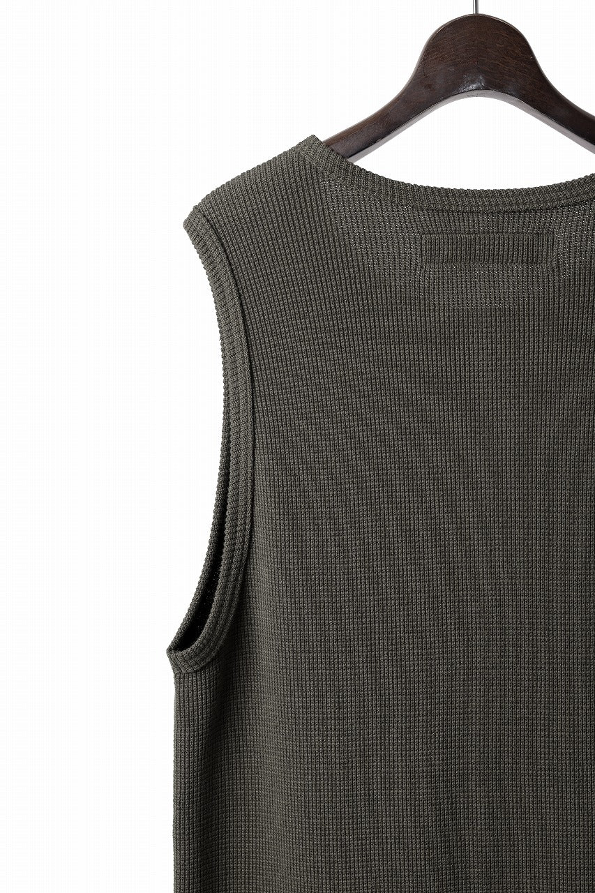 A.F ARTEFACT MIDDLE LENGTH TANK TOP / RIB KNIT JERSEY (OLIVE)