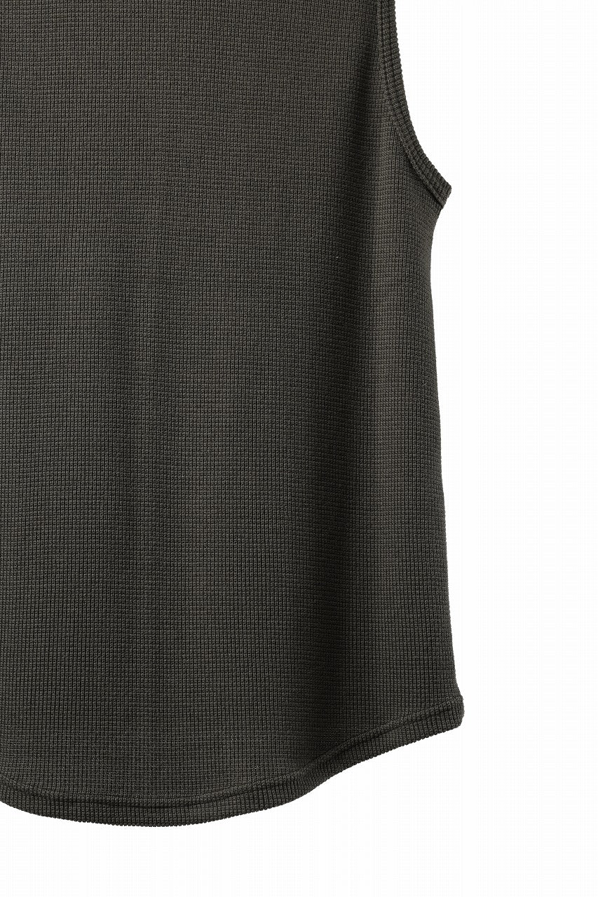 A.F ARTEFACT MIDDLE LENGTH SLEEVELESS TOP / RIB KNIT JERSEY (OLIVE)